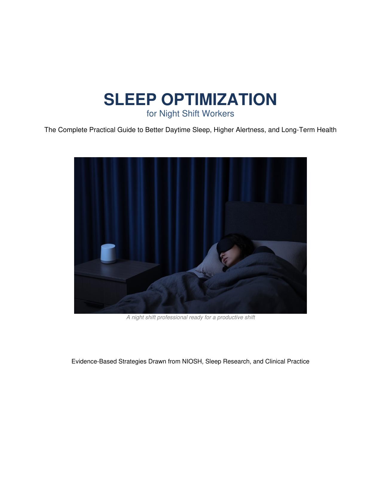 Sleep Optimization for Night Shift Workers cover